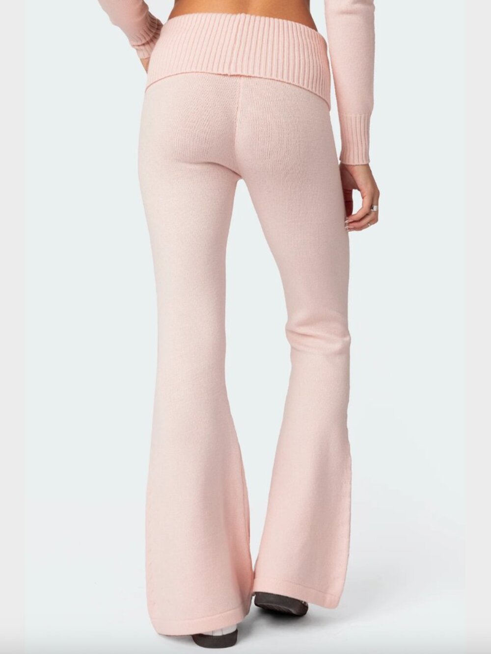 Knitted Low Rise Fold Over Pants - Picture 2 of 5